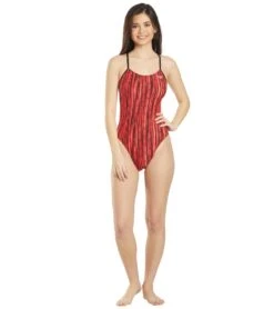 Women's Zircon Swan Back One Piece Swimsuit 10 Women's Zircon Swan Back One Piece Swimsuit -TYR Shop 5666087829672 red 4a