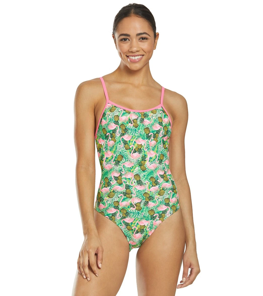 Flamingo Frenzy Thin Strap One Piece Swimsuit 3 Flamingo Frenzy Thin Strap One Piece Swimsuit
