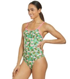 Flamingo Frenzy Thin Strap One Piece Swimsuit 12 Flamingo Frenzy Thin Strap One Piece Swimsuit -TYR Shop 5667011887272 pinkgreenmulti 5a