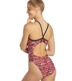 Shark Thin Strap One Piece Swimsuit -TYR Shop 5667029352616 red 3a