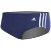 ADIDAS Men's 3-Stripe Solid Brief Swimsuit -TYR Shop 5667332882600 navy 1a