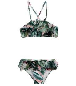Seafolly Girls Girls' Palm Beach Frill Two Piece Bikini Set (Toddler, Little Kid)