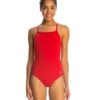 Reliance Solid V-Back One Piece Swimsuit 1 Reliance Solid V-Back One Piece Swimsuit -TYR Shop 5669963530408 red 1a