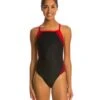 Poly Splice Thin Strap One Piece Swimsuit -TYR Shop 5671947075752 blackred 1a