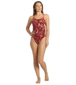 Nike Women's HydraStrong Fire Cut Out One Piece Swimsuit -TYR Shop 5677666664616 universityred 4a