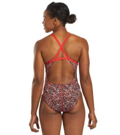 Nike Women's HydraStrong Pixel Party Crossback One Piece Swimsuit -TYR Shop 5677840629928 universityred 3a