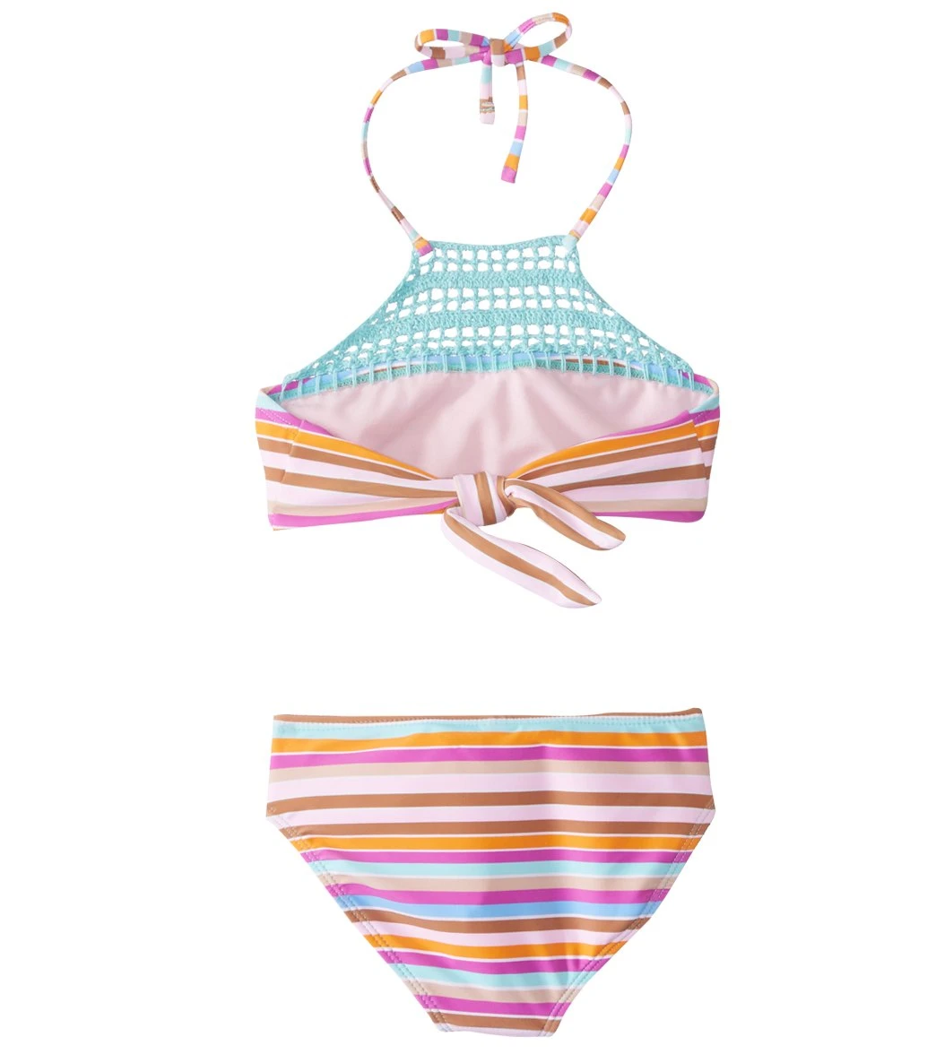 Girls' Laguna Stripes Blooming Lotus Two Piece Bikini Set (Big Kid) 4 Girls' Laguna Stripes Blooming Lotus Two Piece Bikini Set (Big Kid) - Image 2