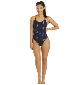 Women's Cascading TYR Print Cutoutfit One Piece Swimsuit 10 Women's Cascading TYR Print Cutoutfit One Piece Swimsuit -TYR Shop 6663769489576 redwhiteblue 4a