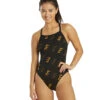Women's Cascading TYR Print Diamondfit One Piece Swimsuit 1 Women's Cascading TYR Print Diamondfit One Piece Swimsuit -TYR Shop 6663769981096 blackgold 1a