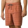 Prana Metric E-Waist 19" Swim Trunks -TYR Shop 6876305653928 redclaystripe 1a