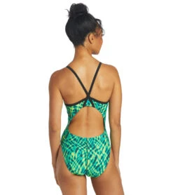 Serene Thin Strap One Piece Swimsuit 11 Serene Thin Strap One Piece Swimsuit -TYR Shop 6940349792424 green 3a