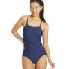 Women's Belle Solid One Piece Swimsuit 2 Women's Belle Solid One Piece Swimsuit -TYR Shop 7012300619944 navy 1a