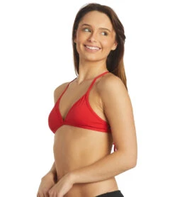 Women's Triangle Solid Bikini Top -TYR Shop 7012302323880 red 5a