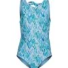 Girls' Graffiti Heart High Neck One Piece Swimsuit (Big Kid) -TYR Shop 7070853071016 blu 1a