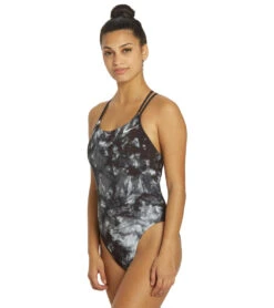 Nike Women's Hydrastrong Tie Dye Spiderback One Piece Swimsuit -TYR Shop 7143578009768 black 5a