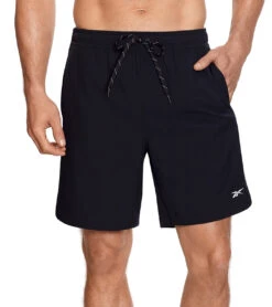 Reebok Men's Solid Black 8" Swim Short