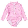Girls' Seahorse Sparkle LS Surf Suit (Baby, Toddler, Little Kid) -TYR Shop 7217016012968 pink 1a