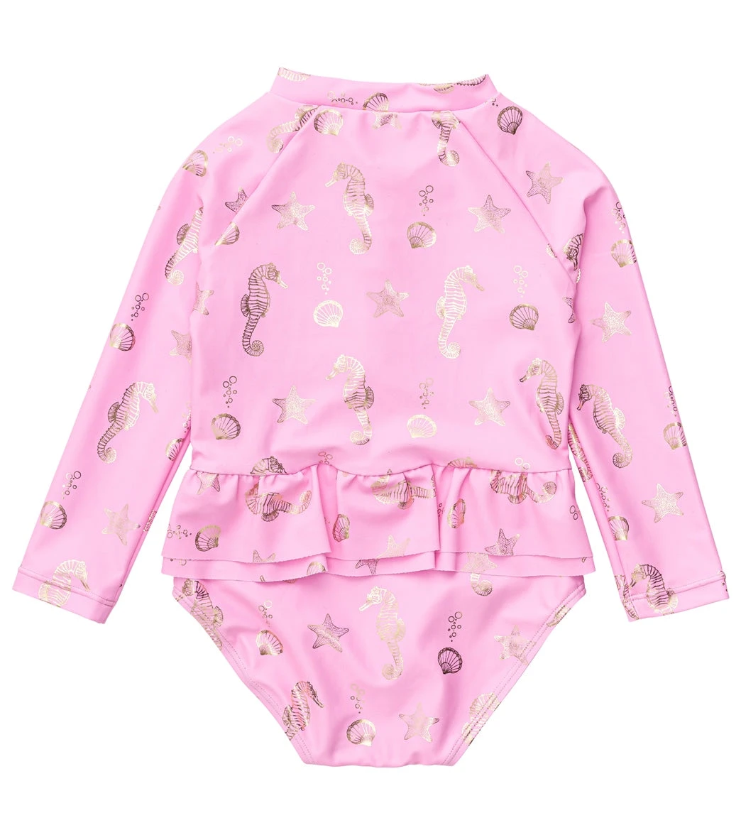 Girls' Seahorse Sparkle LS Surf Suit (Baby, Toddler, Little Kid) 4 Girls' Seahorse Sparkle LS Surf Suit (Baby, Toddler, Little Kid) - Image 2