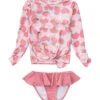 Girls' Apple Love LS Ruffle Set (Baby, Toddler, Little Kid) -TYR Shop 7217021255848 pink 1a