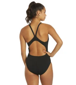 Nike Women's HydraStrong Solid Poly Racer Back One Piece Swimsuit 9 Nike Women's HydraStrong Solid Poly Racer Back One Piece Swimsuit -TYR Shop 7228379332776 black 3a
