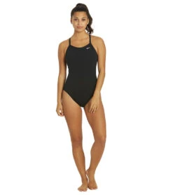 Nike Women's HydraStrong Solid Poly Racer Back One Piece Swimsuit 10 Nike Women's HydraStrong Solid Poly Racer Back One Piece Swimsuit -TYR Shop 7228379332776 black 4a