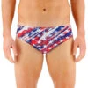 TYR Men's Homeland Racer Brief Swimsuit 1 TYR Men's Homeland Racer Brief Swimsuit -TYR Shop 7248037347496 redwhiteblue 1a