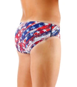TYR Men's Homeland Racer Brief Swimsuit -TYR Shop 7248037347496 redwhiteblue 6a