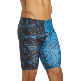 Sporti X ALILscribble Limited Edition Divide Jammer Swimsuit -TYR Shop 7326810636456 blueblack 11a