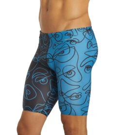 Sporti X ALILscribble Limited Edition Divide Jammer Swimsuit -TYR Shop 7326810636456 blueblack 13a