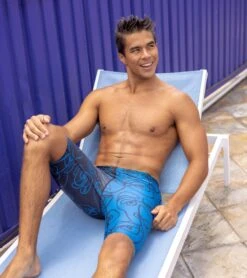 Sporti X ALILscribble Limited Edition Divide Jammer Swimsuit -TYR Shop 7326810636456 blueblack 3a