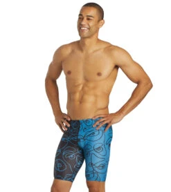Sporti X ALILscribble Limited Edition Divide Jammer Swimsuit -TYR Shop 7326810636456 blueblack 5a