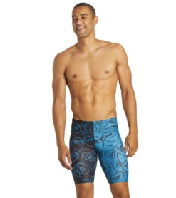 Sporti X ALILscribble Limited Edition Divide Jammer Swimsuit -TYR Shop 7326810636456 blueblack 6a