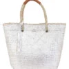 Silver Metallic Straw Shoulder Tote -TYR Shop 7400655814824 silvernatural 1a