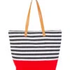 Nautical Striped Shoulder Tote -TYR Shop 7400663122088 redwhiteblack 1a