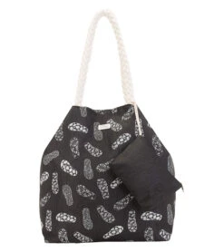 Silver Metallic Gap Tote W/ Flip-Flops Design