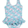 Girls' Botanical Turtles Stella UPF 50+ Ruffle One Piece Swimsuit (Baby) -TYR Shop 7408493363368 botanicalturtles 1a