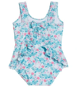 Girls' Botanical Turtles Stella UPF 50+ Ruffle One Piece Swimsuit (Baby) -TYR Shop 7408493363368 botanicalturtles 2a