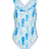 Girls' Seahorse Reef Mindy UPF 50+ One Piece Swimsuit (Baby, Toddler, Little Kid) -TYR Shop 7408494739624 seahorsereef 1a