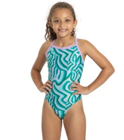 Sporti X Alex & Gretchen Walsh Whimsy Thin Strap One Piece Swimsuit Youth (22-28)