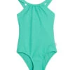 Seafolly Girls' Essential Crossback One Piece Swimsuit (Big Kid) -TYR Shop 7547940995240 jade 1a