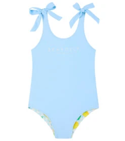 Seafolly Girls' Lisbon One Piece Swimsuit (Baby, Toddler, Little Kid) -TYR Shop 7551446188200 lisbonlemon 3a