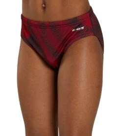 HydroLast Sonar Waves Swim Brief Swimsuit Youth (22 - 28) -TYR Shop 7595544969384 red 5a