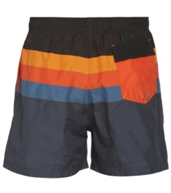 Men's Block Stripe Swim Trunks -TYR Shop 7615105040552 blackorange 3a