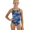 TYR Girls' StarHex Addy Diamond Fit One Piece Swimsuit (Little Kid, Big Kid) -TYR Shop 7710366597288 blueice 1a