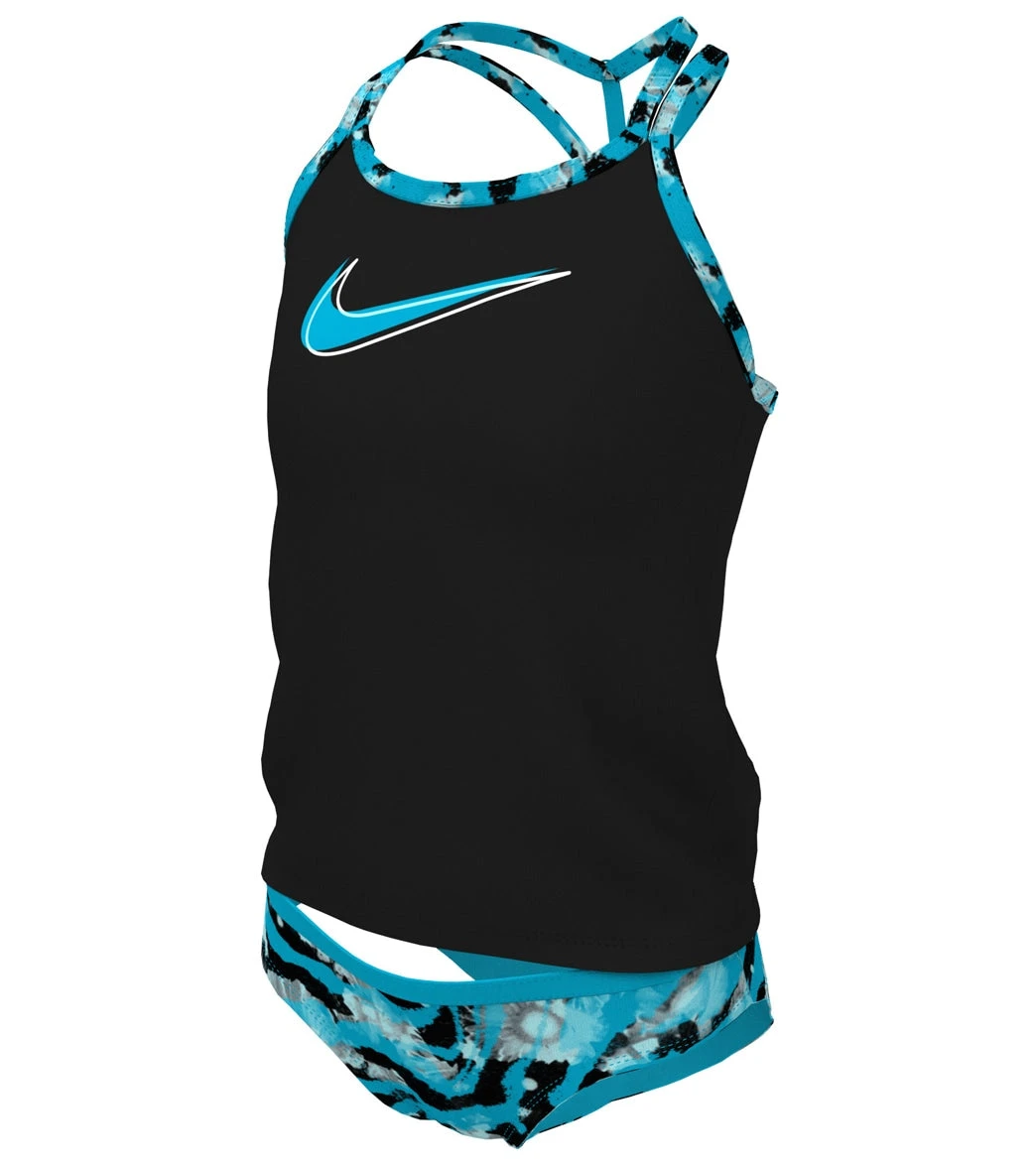 Nike Girls' Watercolor T-Crossback Two Piece Tankini Set (Big Kid) 4 Nike Girls' Watercolor T-Crossback Two Piece Tankini Set (Big Kid) - Image 2