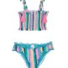 Girls' Playa Stripe Smocked Two Piece Bikini Set (Big Kid) 1 Girls' Playa Stripe Smocked Two Piece Bikini Set (Big Kid) -TYR Shop 7774055727272 multi 1a