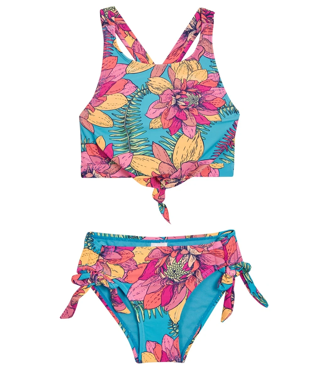 Girls' Go-Go-Lotus Tie Front Two Piece Bikini Set (Big Kid) 3 Girls' Go-Go-Lotus Tie Front Two Piece Bikini Set (Big Kid)