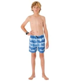 Rip Curl Boys' Tube Heads Dye Swim Trunks (Big Kid) -TYR Shop 7775081627816 dustyblue 4a